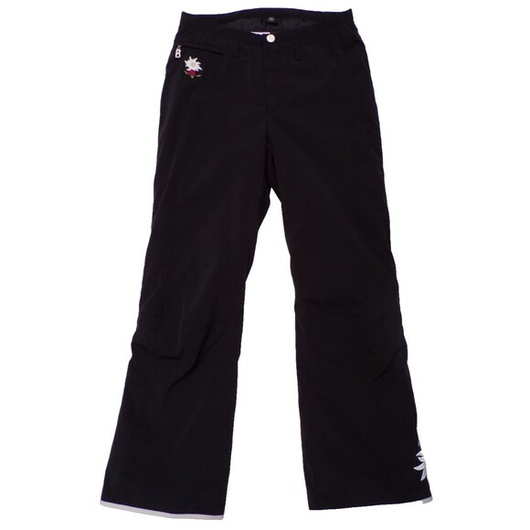 Bogner Black Floral Embroidered Ski Pants Size 6 - Picture 2 of 5